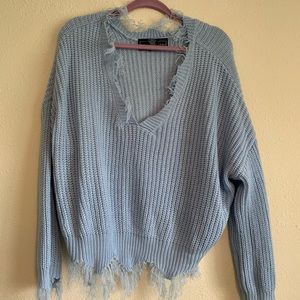 Distressed Blue Sweater